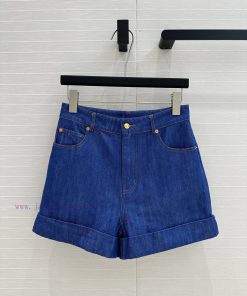 Strongly Recommend BK76136 Val * 25 New Product Washed Blue Denim Rolled Edge Shorts High Waist wzsykb14