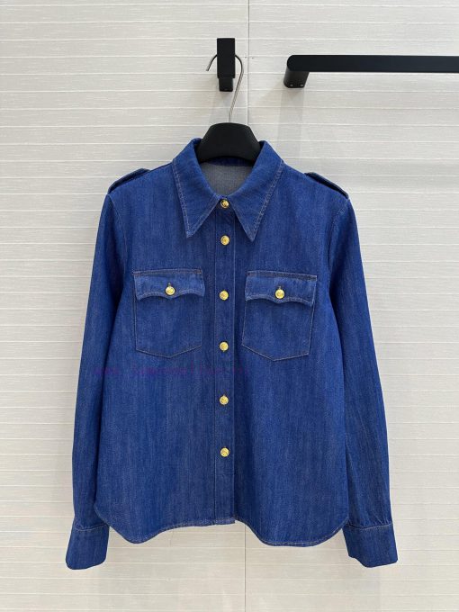 Strongly Recommend BC76135 Val * 25 Early Spring New Product Washed Blue Danning Gold Button Sh fzbe8q4l - Image 2