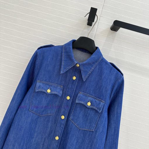 Strongly Recommend BC76135 Val * 25 Early Spring New Product Washed Blue Danning Gold Button Sh fzbe8q4l - Image 3