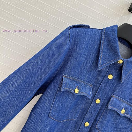 Strongly Recommend BC76135 Val * 25 Early Spring New Product Washed Blue Danning Gold Button Sh fzbe8q4l - Image 4