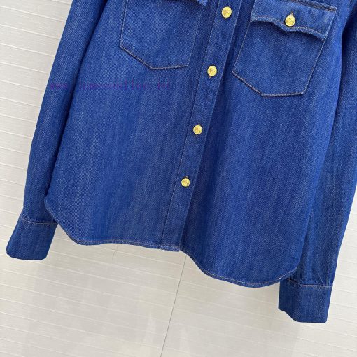 Strongly Recommend BC76135 Val * 25 Early Spring New Product Washed Blue Danning Gold Button Sh fzbe8q4l - Image 6