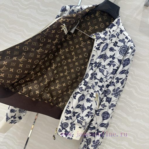 LAW76150 25s Fairy Beauty Flower - Louis Vuitton MONOGRAM Printed Silk Jacket With Double Sided 4bza0e9a - Image 9