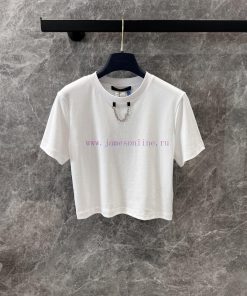 ZT60581 Louis Vuitton 25Ss Early Spring New Back Logo Printed Chain Short Sleeved T-shirt 丨 Dev a8zjav4d