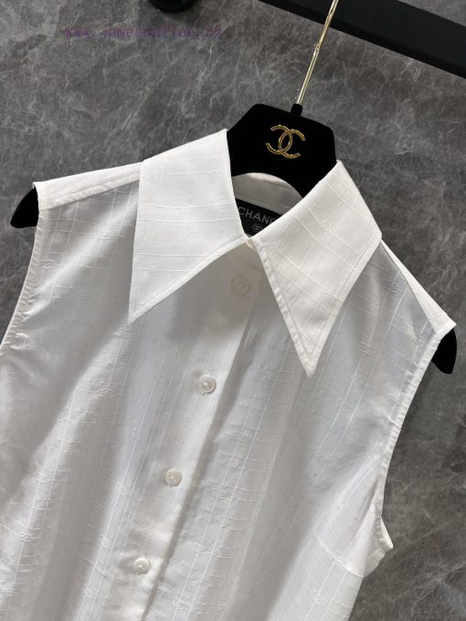 ZT60583 Chanel 25P Summer Collar Sleeveless Top 丨 YB Developed Customized Mulberry Silk Cotton nbi24yyk - Image 4
