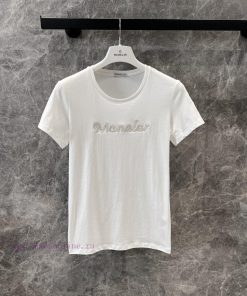ZT60585 Moncler 25Ss Spring/Summer New Heavy Industry Embroidered Bead Round Neck Short Sleeve qhmf3zo2