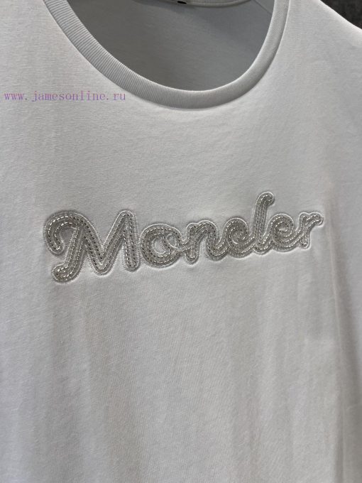ZT60585 Moncler 25Ss Spring/Summer New Heavy Industry Embroidered Bead Round Neck Short Sleeve qhmf3zo2 - Image 6