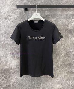 ZT60585 Moncler 25Ss Spring/Summer New Heavy Industry Embroidered Bead Round Neck Short Sleeve ucizctro