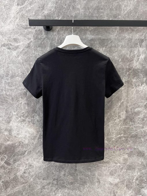 ZT60585 Moncler 25Ss Spring/Summer New Heavy Industry Embroidered Bead Round Neck Short Sleeve ucizctro - Image 3