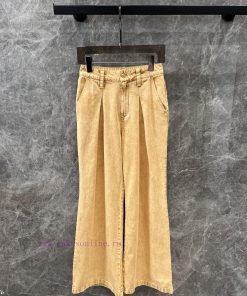 ZK60586 Loewe 25Ss Early Spring New Logo Embroidery Waste Earth Style Used Denim Wide Leg Pants cek5bj05