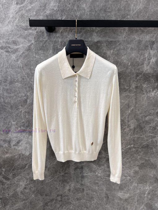ZT60589 Louis Vuitton 25Ss Early Spring New Collar Knitted Long Sleeve Top | Produced With A Se 8awybfpu