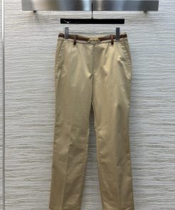 CK76156 Gucci 25 Spring/Summer Double G-Button Decoration Straight Leg Wide Leg Pants Hanging T rjyq6r06