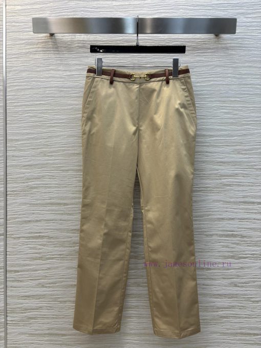 CK76156 Gucci 25 Spring/Summer Double G-Button Decoration Straight Leg Wide Leg Pants Hanging T rjyq6r06 - Image 2