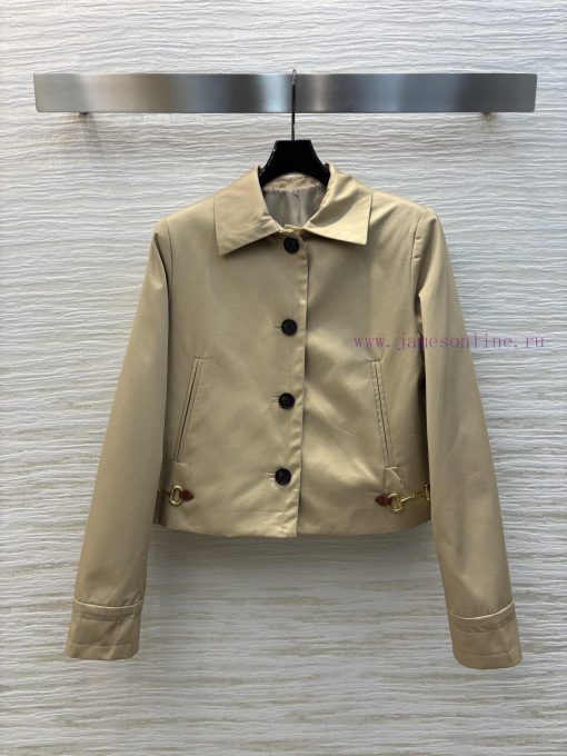 CW76157 Gucci 25 Spring/Summer Double G-Button Decorative Collar Short Top Paired With Straight epu9p425