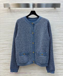 CW76159 Gucci 25 New Round Neck Knitted Cardigan In Blue Looks Great With Any Outfit Exuding A 4j1ge39w