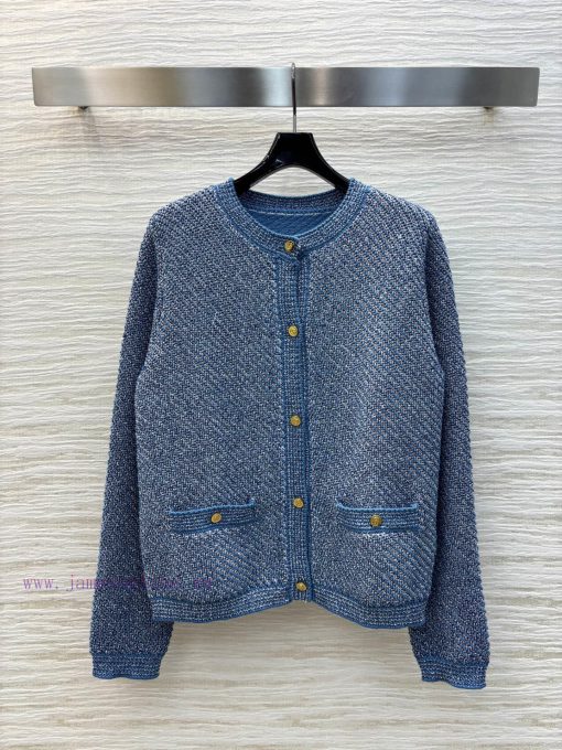 CW76159 Gucci 25 New Round Neck Knitted Cardigan In Blue Looks Great With Any Outfit Exuding A 4j1ge39w - Image 2