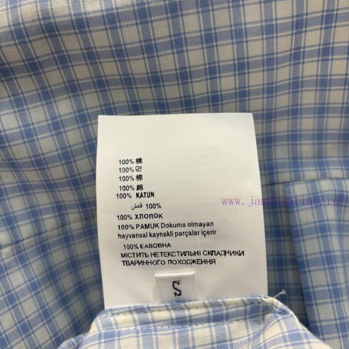 CC76158 Miu Miu 25 Spring/Summer Fashionable Flip Collar Plaid Shirt With Fresh Light Blue Plai k2f461jz - Image 10