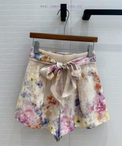 New Product BK76175 Zm * 25 Spring/Summer Vacation Colored Flower Linen Shorts A Must-have For 0dk286zf