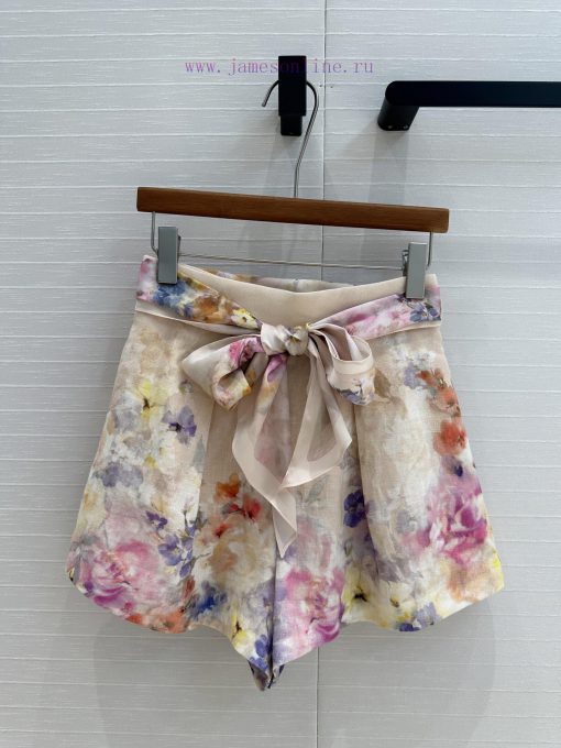New Product BK76175 Zm * 25 Spring/Summer Vacation Colored Flower Linen Shorts A Must-have For 0dk286zf