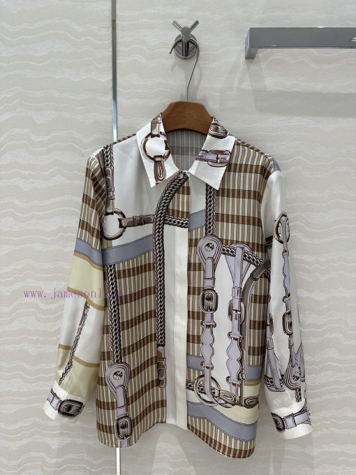 ️ AC76182 H Silk Shirt Coaching Remix Series Pattern Chain ️ Rope Printing Fully Positioned Pat va95whkk