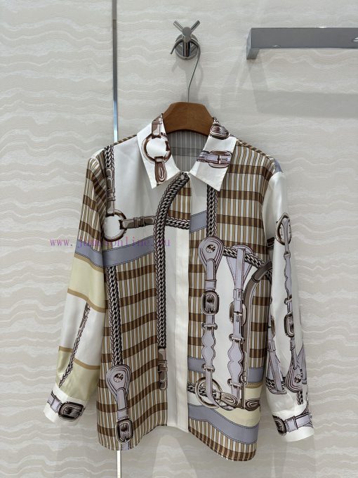 ️ AC76182 H Silk Shirt Coaching Remix Series Pattern Chain ️ Rope Printing Fully Positioned Pat va95whkk - Image 2