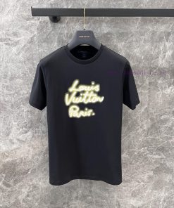 ZT60597 Louis Vuitton 25Ss Early Spring New Neon Logo Printed Round Neck Short Sleeved T-shirt dj7rk8bd