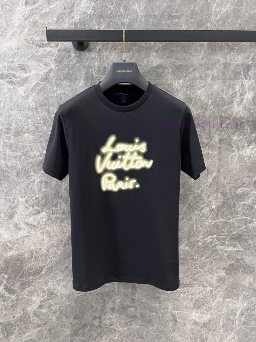 ZT60597 Louis Vuitton 25Ss Early Spring New Neon Logo Printed Round Neck Short Sleeved T-shirt dj7rk8bd
