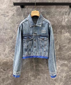 ZW60599 Miumi * 25Ss Early Spring New Intellectual Molecular College Style Denim Jacket Jacket skadjjlq