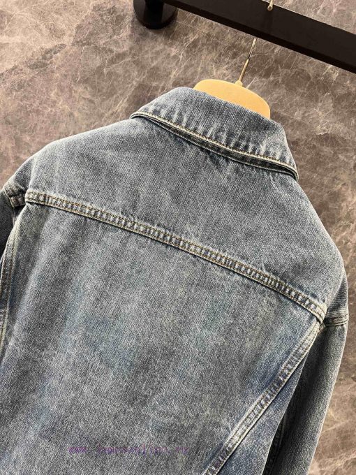 ZW60599 Miumi * 25Ss Early Spring New Intellectual Molecular College Style Denim Jacket Jacket skadjjlq - Image 5
