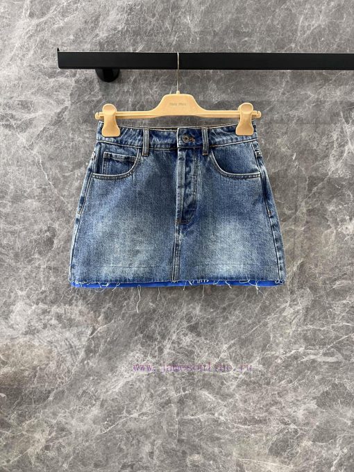 ZB60600 Miumi * 25Ss Early Spring New Intellectual Molecular College Style Denim Half Skirt | Y 2s7o16jw