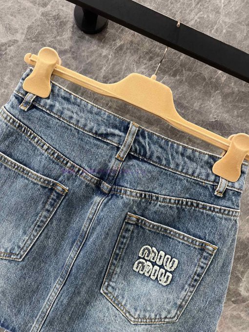 ZB60600 Miumi * 25Ss Early Spring New Intellectual Molecular College Style Denim Half Skirt | Y 2s7o16jw - Image 5