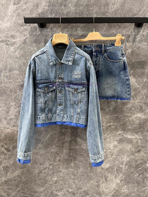 ZB60600 Miumi * 25Ss Early Spring New Intellectual Molecular College Style Denim Half Skirt | Y 2s7o16jw - Image 9