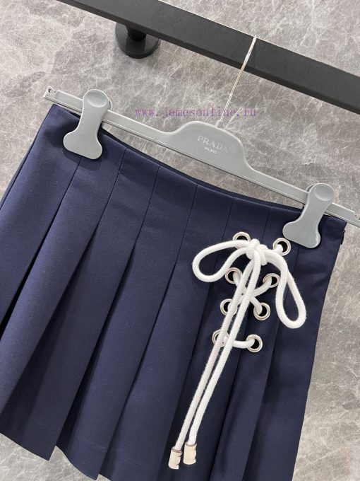 ZB60603 Prada 25Ss Early Spring New White Drawstring Strap Pleated Short Skirt | Produced High hzi8lybr - Image 4