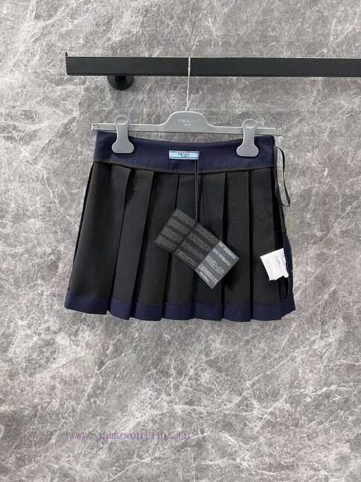 ZB60603 Prada 25Ss Early Spring New White Drawstring Strap Pleated Short Skirt | Produced High hzi8lybr - Image 9