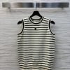 CT76188 Celine 25 Early Spring New Collection Letter Decorative Stripe Knitted Tank Top Thin Ve bi2lzkhh