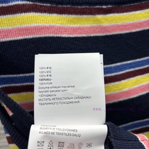 CT76191 Prada 25 Early Spring New Collection Rainbow Stripe Knitted Series Short Tank Top+Round 5uxueqso - Image 10