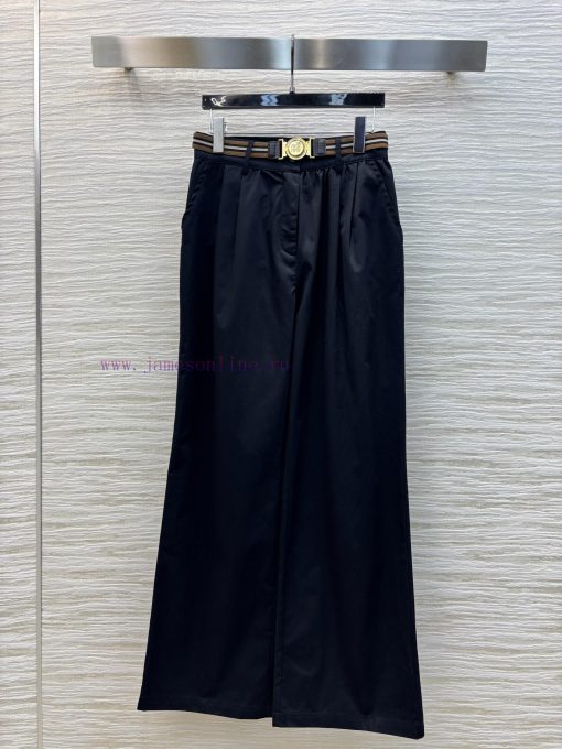 CK76202 Miu 25 Spring/Summer Flower Bud Elastic Waist Straight Leg Pants Are A Casual And Comfo ph9ongkr - Image 2