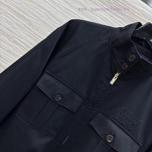 CW76203 Miu 25 Early Spring New Collection Logo Patch Embroidered Stand Up Collar Jacket Jacket pxzf64ay - Image 3