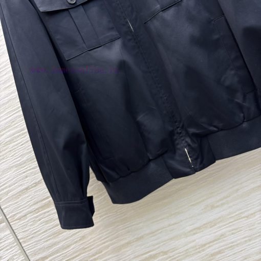 CW76203 Miu 25 Early Spring New Collection Logo Patch Embroidered Stand Up Collar Jacket Jacket pxzf64ay - Image 5