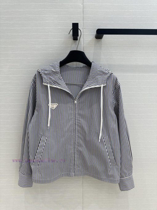 Strongly Recommend BW75576 Pra * New Product Tyrande Vertical Striped Hooded Lightweight Jacket q0w3goml