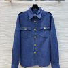 CC76219 Valentino 25 Early Spring New Collection Shoulder Button Denim Lining With Logo Gold Bu qdlb1w13