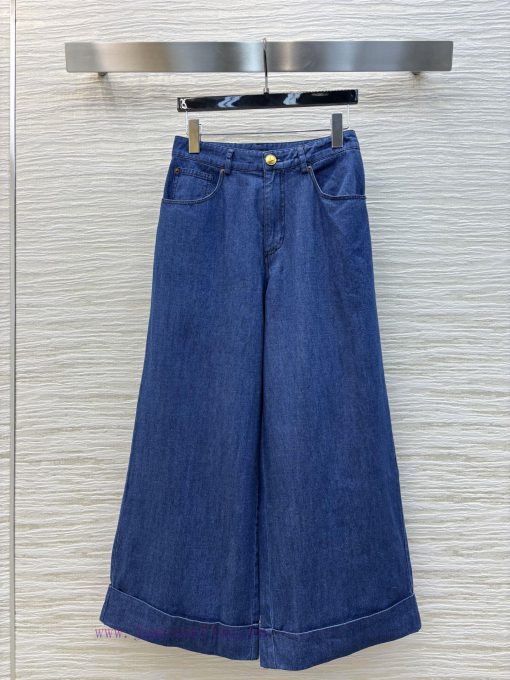 CK76225 Valentino 25 New Style Casual Pairing Recommendation Micro Flared Denim Wide Leg Pants wri8uk28 - Image 2
