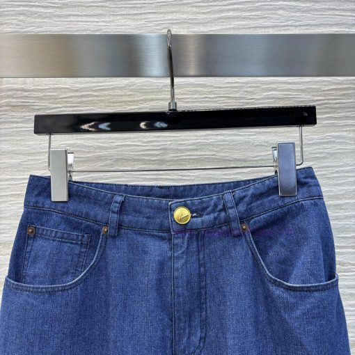 CK76225 Valentino 25 New Style Casual Pairing Recommendation Micro Flared Denim Wide Leg Pants wri8uk28 - Image 3