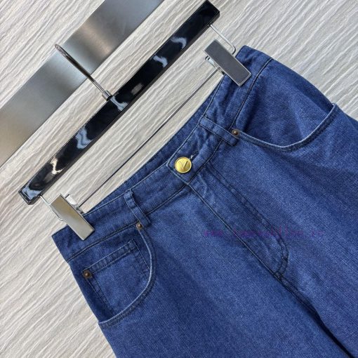 CK76225 Valentino 25 New Style Casual Pairing Recommendation Micro Flared Denim Wide Leg Pants wri8uk28 - Image 6