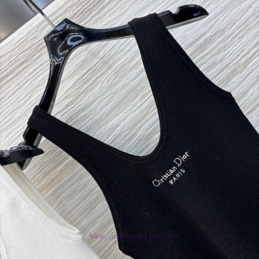 CT76230 Dior 25 Spring/Summer New Collection Logo Decorative Knitted Tank Top Fashionable And C pbzr5zx5 - Image 4