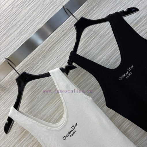 CT76230 Dior 25 Spring/Summer New Collection Logo Decorative Knitted Tank Top Fashionable And C pbzr5zx5 - Image 5
