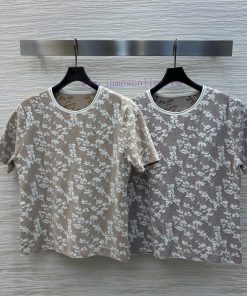 CT76233 Fendi 25 Early Spring New Collection Flower Jacquard Knitted Short Sleeve Upper Body Wi sdrw0et8