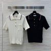 CT76235 Valentino 25 New Polo Collar Knitted Short Sleeved Sweater Polo Collar Logo Metal Buckl dzmrulfq