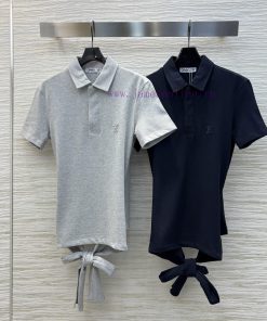 The CT76236 Niche Design POLO Collar Short Sleeved T-shirt Features A Unique Strap Design As A cf7pd0g6