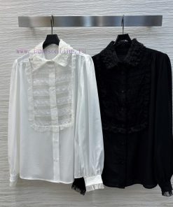 CC76238 Valentino 25 Spring/Summer Sun Li Same Style Romantic Lace Splicing Silk Shirt Customiz gunk2cwv