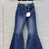 CK76251 ChLoewe25 Spring/Summer Same As Liu Shishi's Style Retro Blue High Waisted Flared Jeans cpwt1d1v